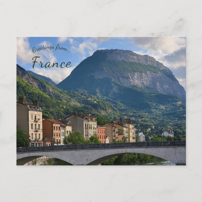En vy över Grenoble Frankrike Vykort (Framsida)