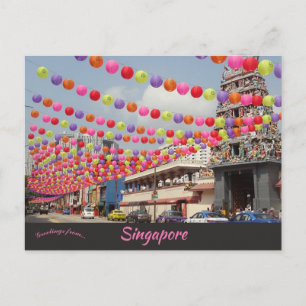 En vy över kinesiskt Singaporevykort Vykort
