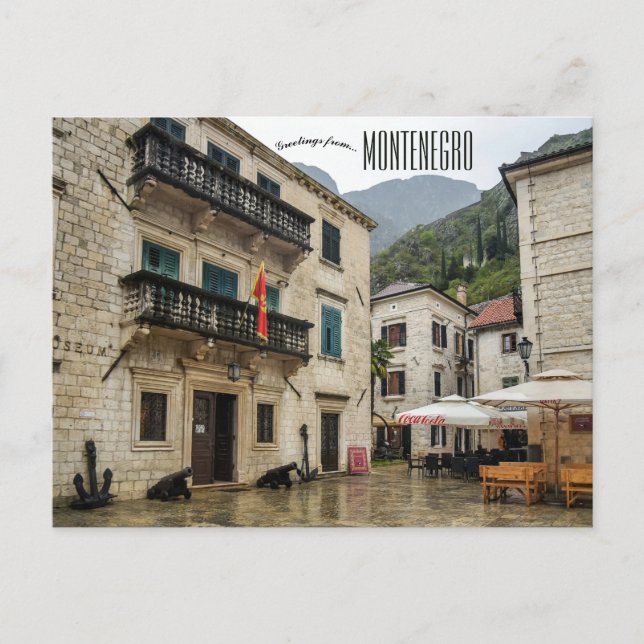 En vy över Kotor Montenegro vykort (Framsida)