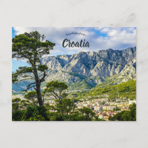 En vy över Makarska Kroatien Vykort