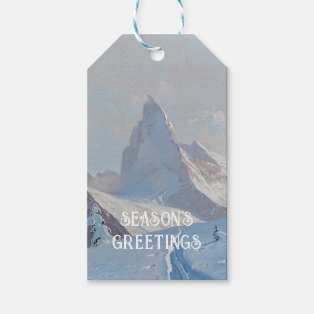 En vy över Matterhorn, Vinter Presentetikett (Framsidan)