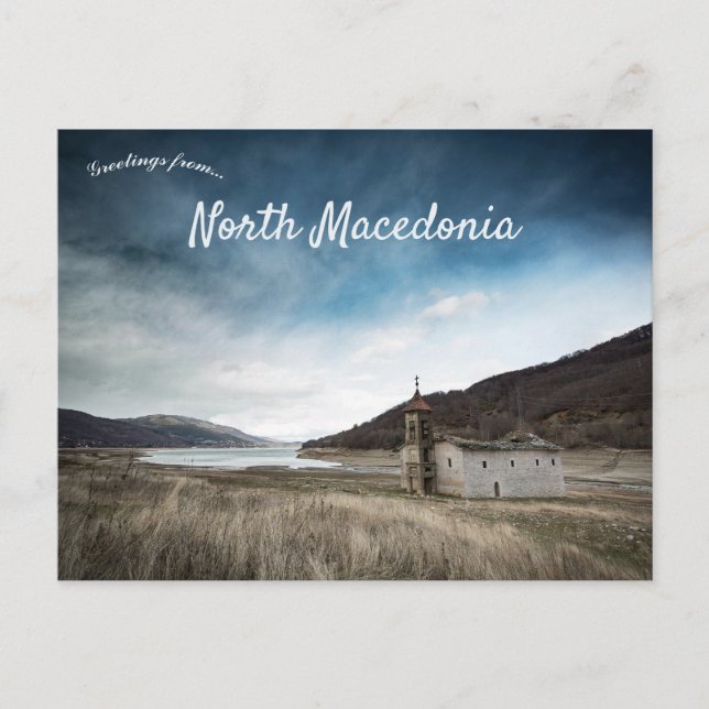 En vy över Mavrovo Nordmakedonien Vykort (Framsida)