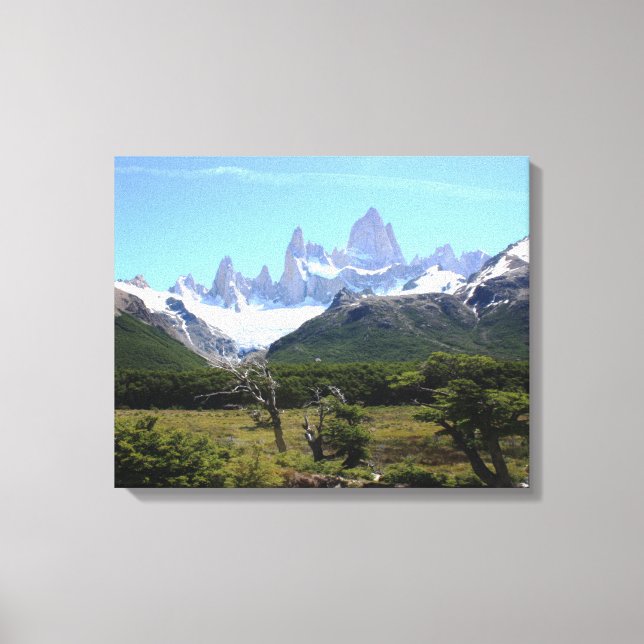 En vy över Mount Fitz Roy Canvastryck (Framsida)