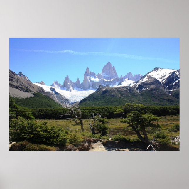 En vy över Mount Fitz Roy Poster (Framsidan)