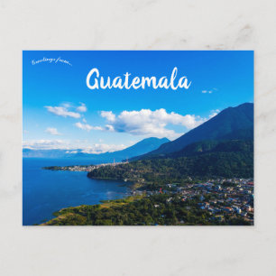 En vy över San Juan La Laguna Guatemala Vykort