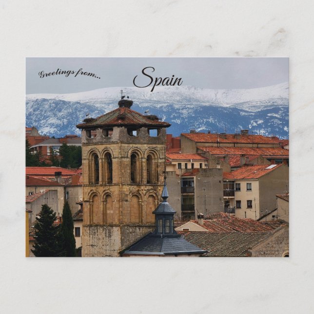 En vy över Segovias gamla stad, Spanien Vykort (Framsida)