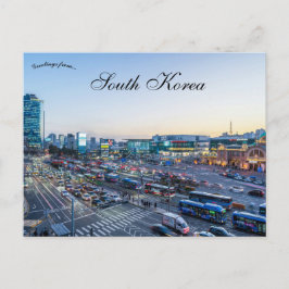 En vy över Seoul Sydkorea Vykort