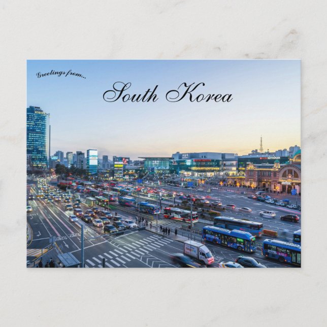 En vy över Seoul Sydkorea Vykort (Framsida)