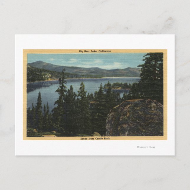 En vy över Sjö från Castle Sten Vykort (Framsida)