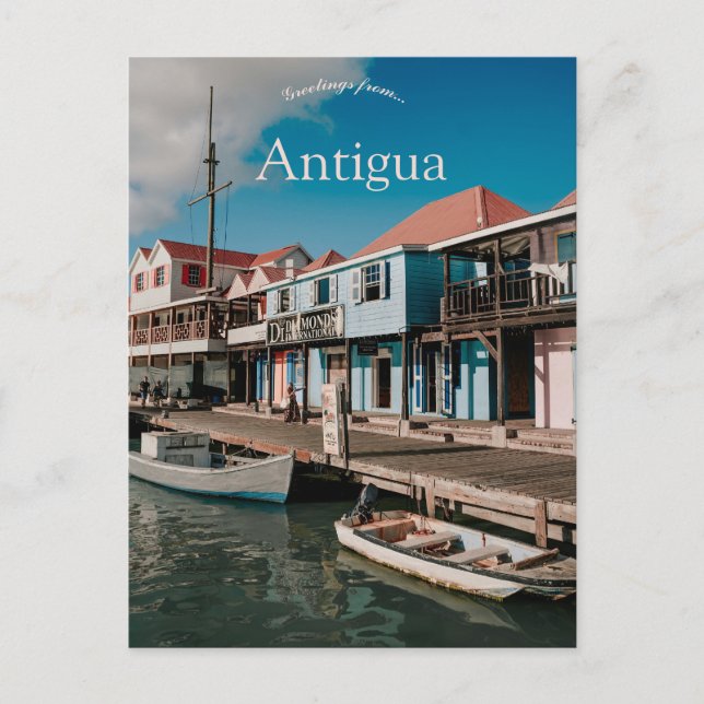 En vy över St Johns Antigua Vykort (Framsida)