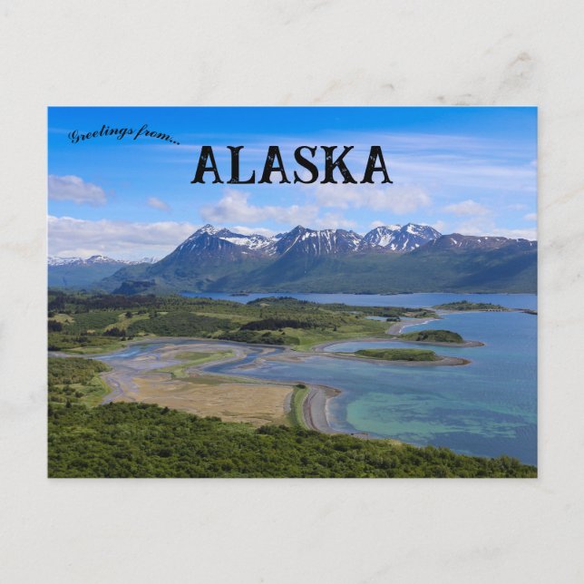 En vy över Uganik Bay Alaska Vykort (Framsida)