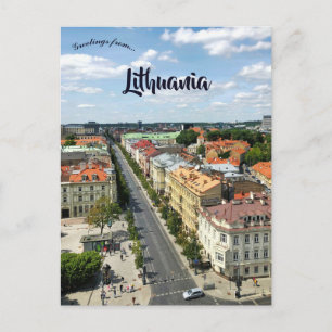 En vy över Vilnius Litauen Vykort