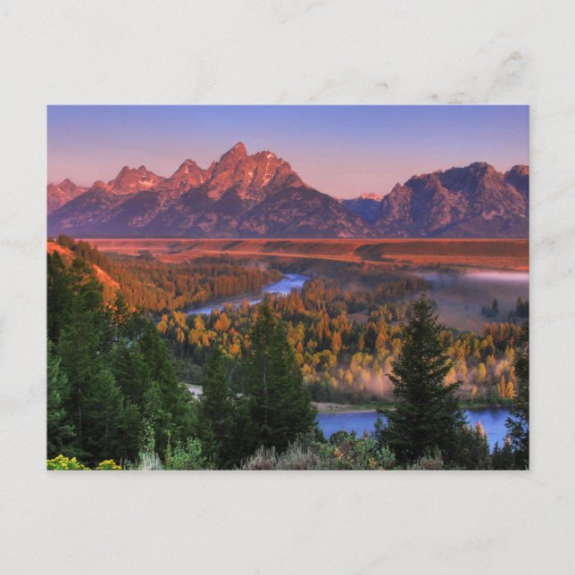 En vy på morgonen vykort (Framsida)