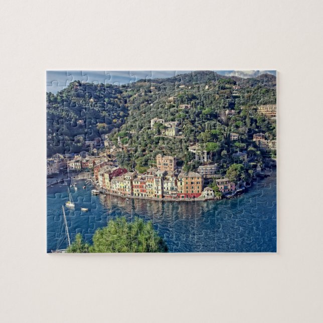 En vy till Portofino, Italia - 8 x 10 - 100 pcs. Pussel (Horisontell)