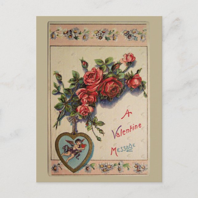 En vykort för valentinmeddelandevintage (Framsida)