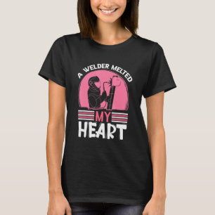 En walder smälte mitt hjärta Rosa Heart Welder T Shirt