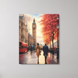 En Walk in London Canvas Poster Skriv ut