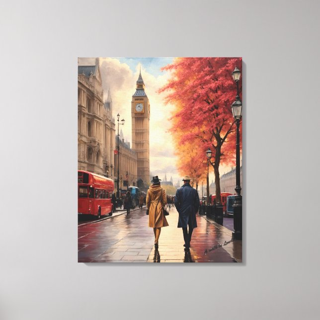 En Walk in London Canvas Poster Skriv ut (Framsida)