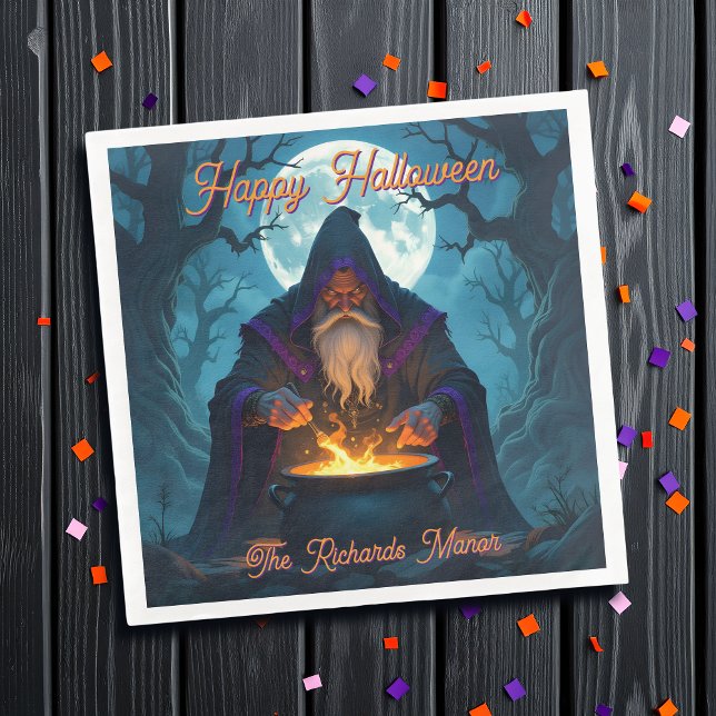 En Warlock som bryter upp Halloween fest Pappersservett (Skapare uppladdad)