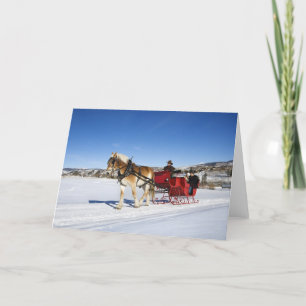 En Western jul - Horse Jul Sleigh Helgkort