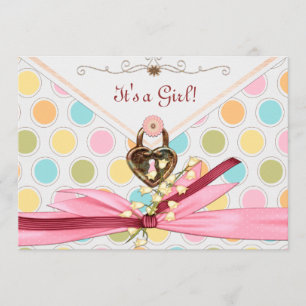 En Whimsey Girl BABY SHOWER Inbjudningar
