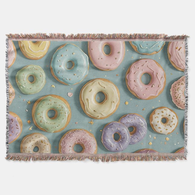 En Whimsisk Pastellglass Donut Dröm Filt (Framsidan)