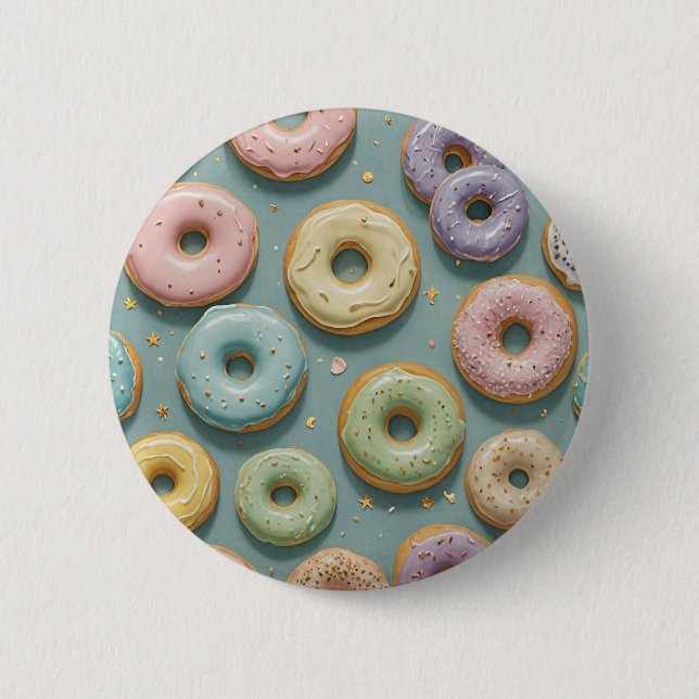 En Whimsisk Pastellglass Donut Dröm Knapp (Framsida)