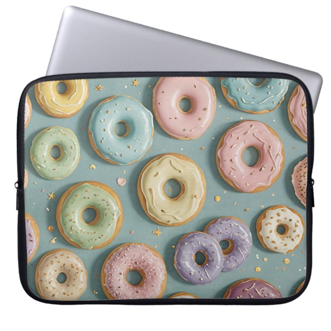En Whimsisk Pastellglass Donut Dröm Laptop Fodral (Framsidan)
