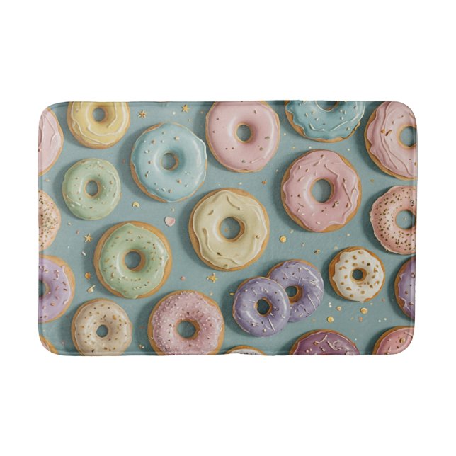 En Whimsisk Pastellglass Donutdröm Badrumsmatta (Framsidan)