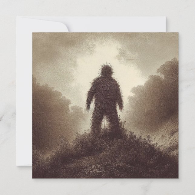 En Wicker Man på Backe-folkskräckantique Kort (Framsida)