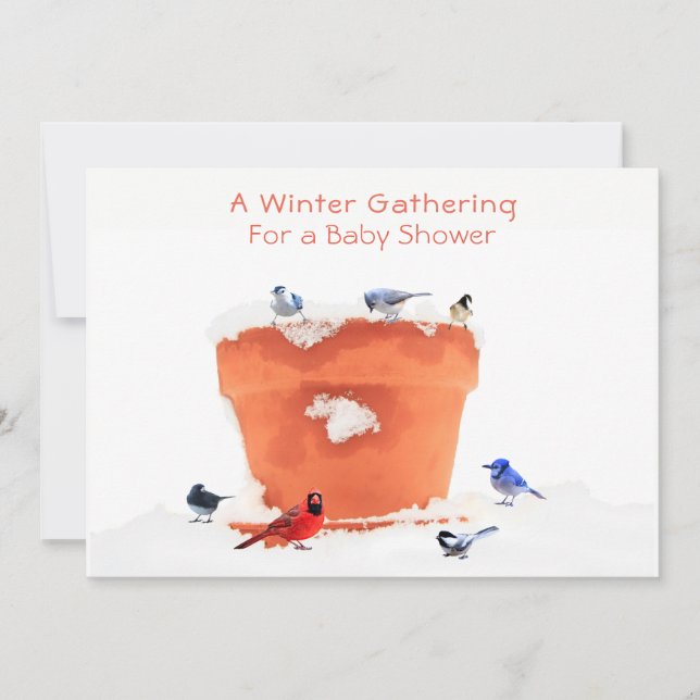 En Winter Baby Shower-Gender Neutral: Inbjudan (Framsida)
