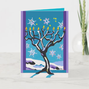 En Wintry Hanukkah Helgkort