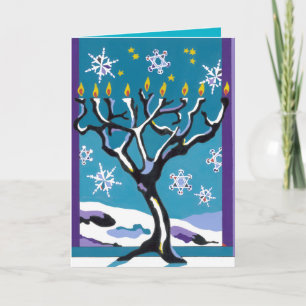 En Wintry Hanukkah Helgkort