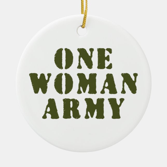 EN WOMAN ARMY JULGRANSPRYDNAD KERAMIK (Framsidan)