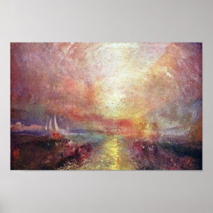 En yacht som att närma sig konsterna av turner poster