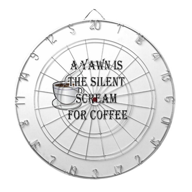 En yawn är den dolda krämen för kaffe darttavla (Framsidan)