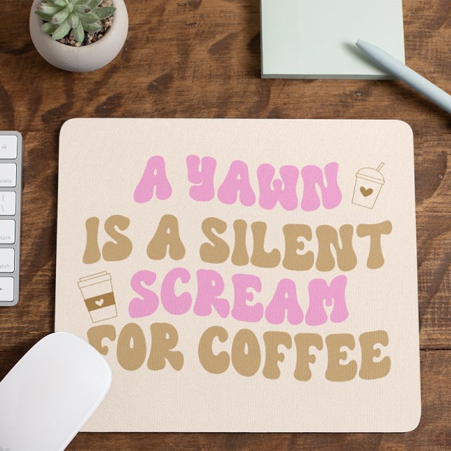 En Yawn är en tyst Skräm för kaffefyng Rosa Musmatta (Skapare uppladdad)
