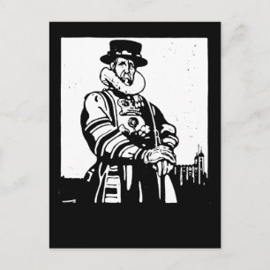 En Yeoman Warder eller Beefeater Vykort