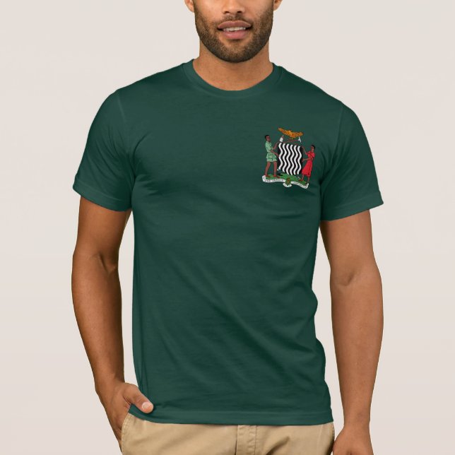 "En Zambia One Nation" Zambia Jackar Arm Hoodie Tee (Framsida)