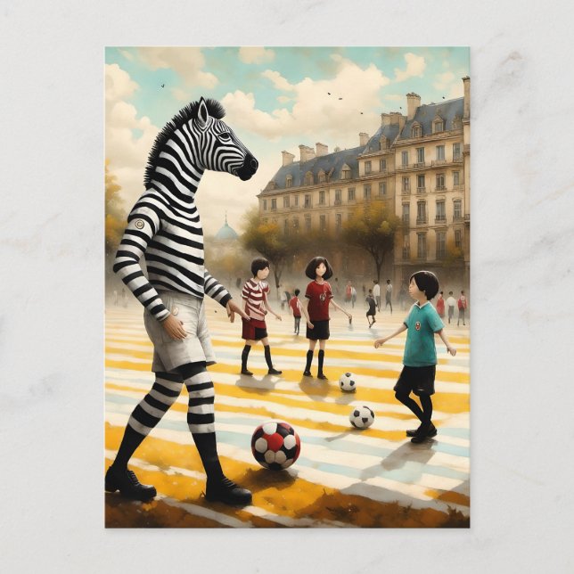 En Zebra-domare i ett fotbollsspel Vykort (Framsida)