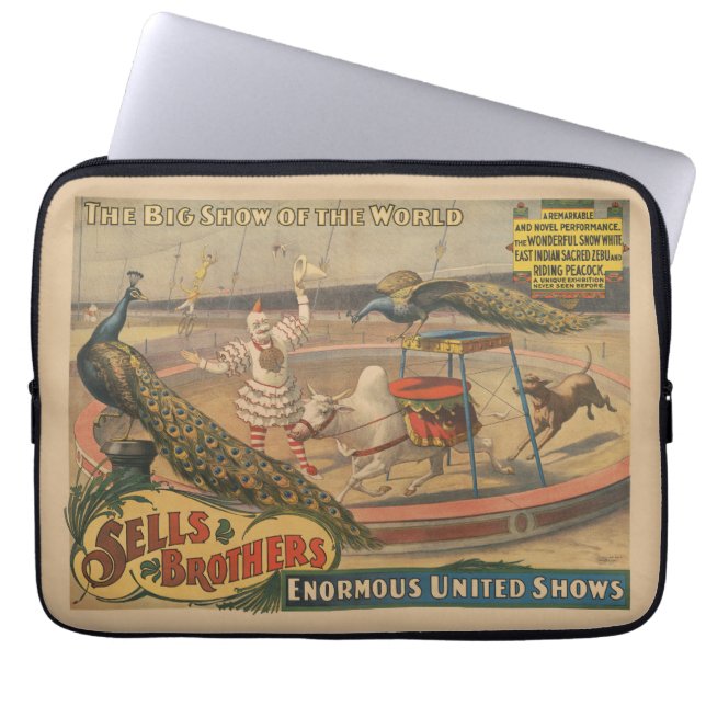 En Zebu och Peacock med inredd tränare Laptop Fodral (Framsidan)