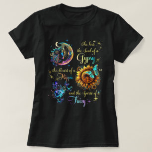 En zigenares hjärta i en hippiefälj t shirt