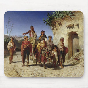 En zigensk familj på vägen, c.1861 musmatta