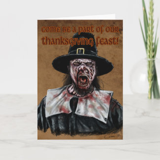 En Zombie-Thanksgiving Helgkort