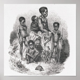 En Zulu-familj från mänsklighetens historia Poster