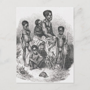 En Zulu-familj från mänsklighetens historia Vykort