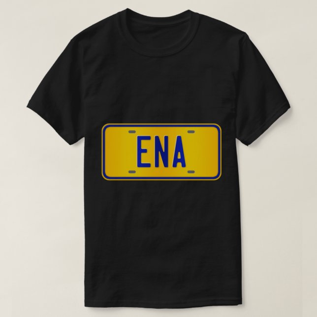 Ena Namn-Anpassningsbarnas nummerplåtskonstruktion T Shirt (Design framsida)