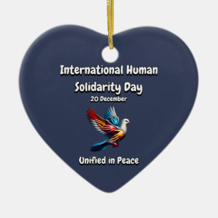 Enad i fred. Human Solidarity Day. Julgransprydnad Keramik