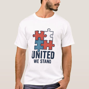 Enade står vi Pusselbit Patriotisk T-Shirt Design