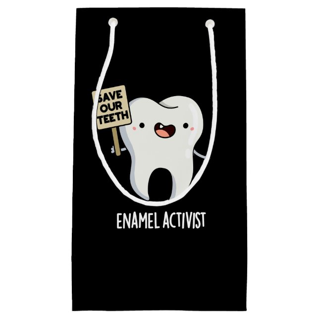 Enamel Activist Funny Dental Tooth Pun Mörk BG (Framsidan)